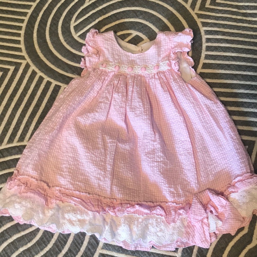 Laura Ashley London 6/9m baby girl pink dress